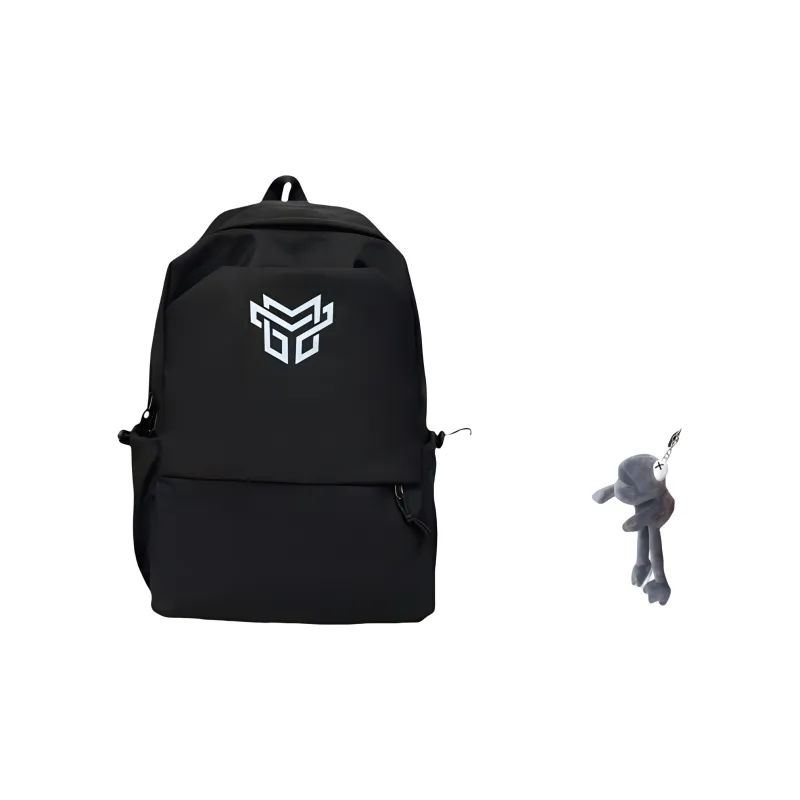 URBAN FOREST Nylon Backpack Unisex Black With White Logo/Black Logo/White/Gray/Blue-0