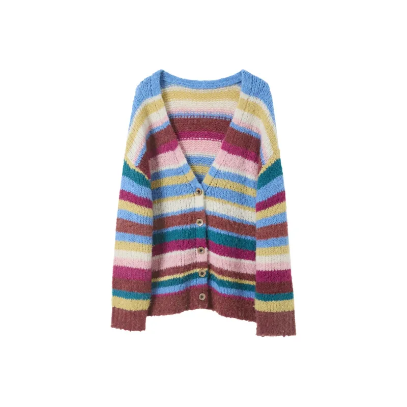 3COLOUR Sweater Women's Sky Blue Stripes-0