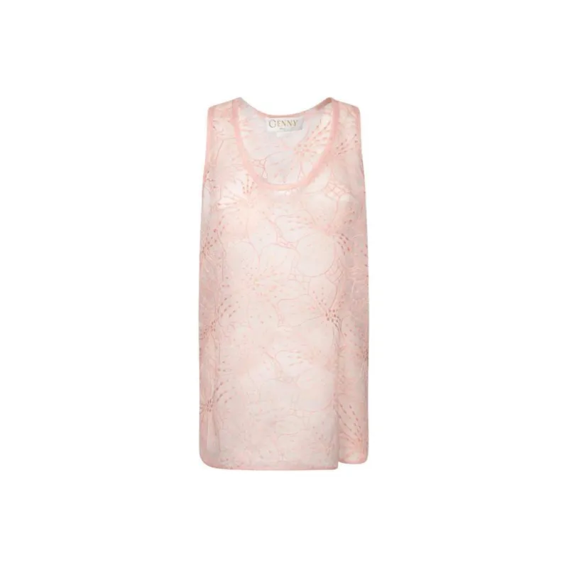 Genny Floral embroidered Organza Top-0