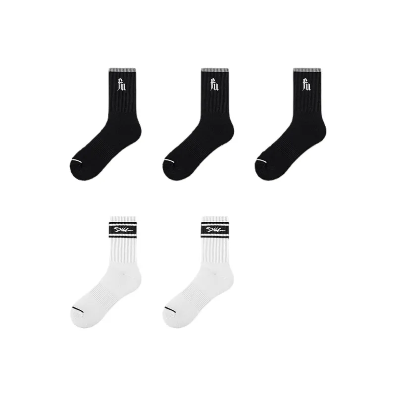 H YXIANG Mid Calf Socks Men's 5 Pack-8