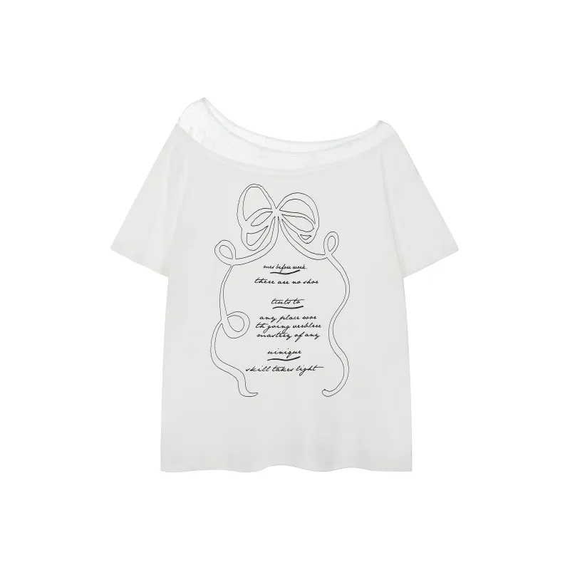 CUWU Short Sleeved Off Shoulder T Shirt Women's-2