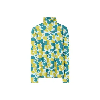 St. John Floral-print High-neck Jersey Top