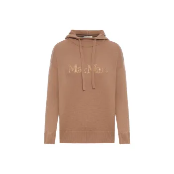 'S MAX MARA Logo Embellished Knitted Hoodie