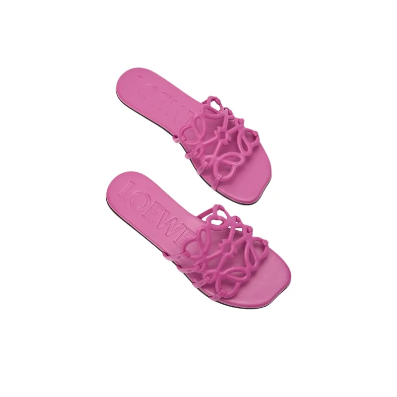LOEWE Petal Rubber Sole Slip Resistant Slide Slippers Women's Pink-3