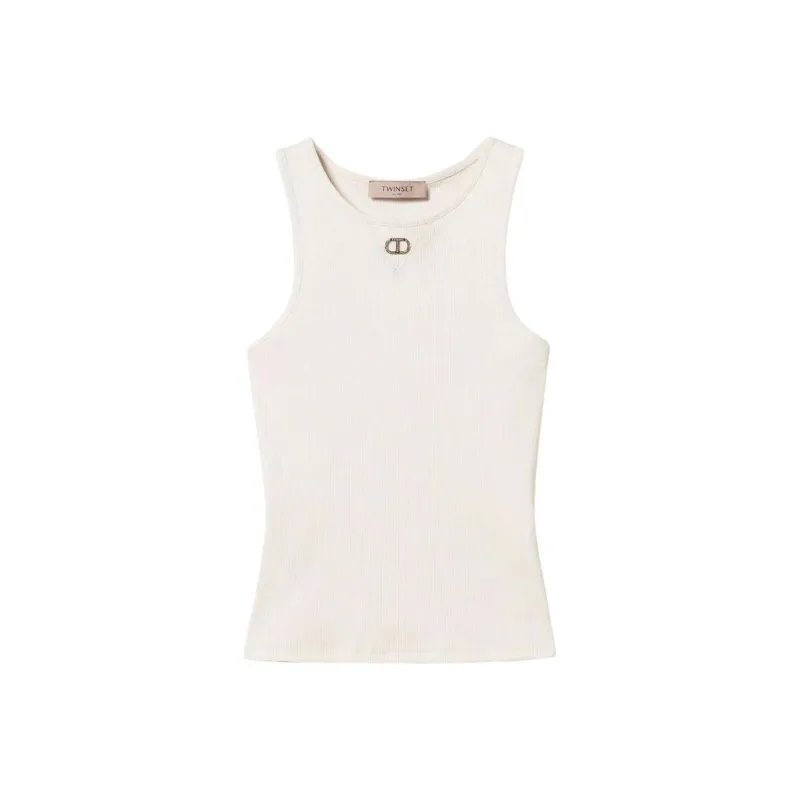 Twinset Oval T Ribbed Top-0