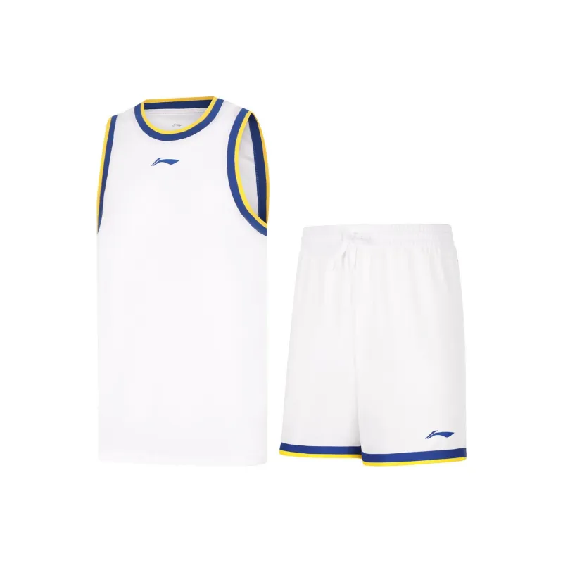 LiNing CBA Collection Basketball Suit Men's Standard White-0