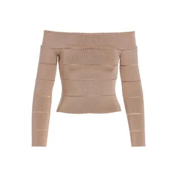 Alexandre Vauthier Off Shoulder Long Sleeved Top