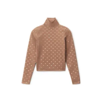 Alexander Wang Allover Logo Embellished Turtleneck Top