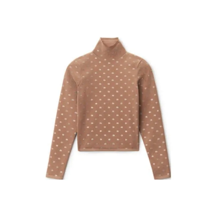 Alexander Wang Allover Logo Embellished Turtleneck Top-0
