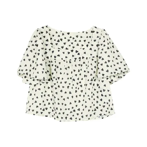 3COLOUR Crop Tops Women's Beige Yellow
