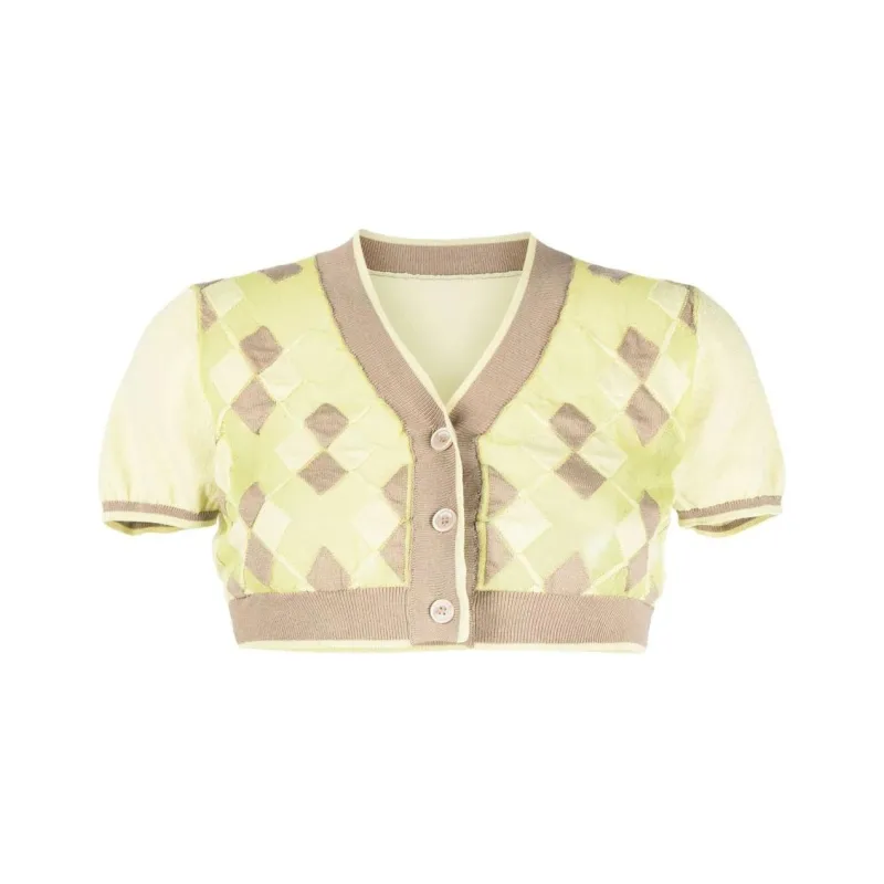 Jacquemus Argyle check pattern Cropped Top-0