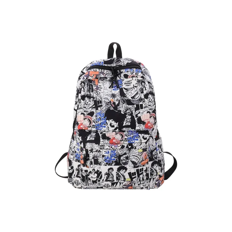 G FAVOR Nylon Backpack Unisex Black White/Blue White-3