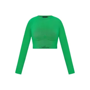 AMIRI Seamless L/S Mock Neck Top T Shirt Women's Green