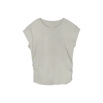Mu Qingqing Leg of Mutton Sleeve T Shirt Women's Gray Green