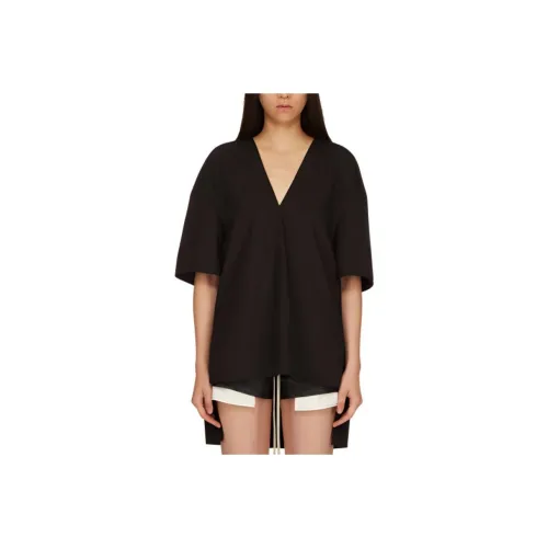 RICK OWENS/RO SS24 Drop Shoulder Sleeve T Shirt Women's Black