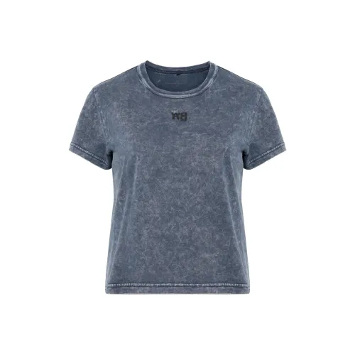 Alexander Wang Essential Jsy Shrunk Puff Logo & Bound Neck Tee Acid Black Ice