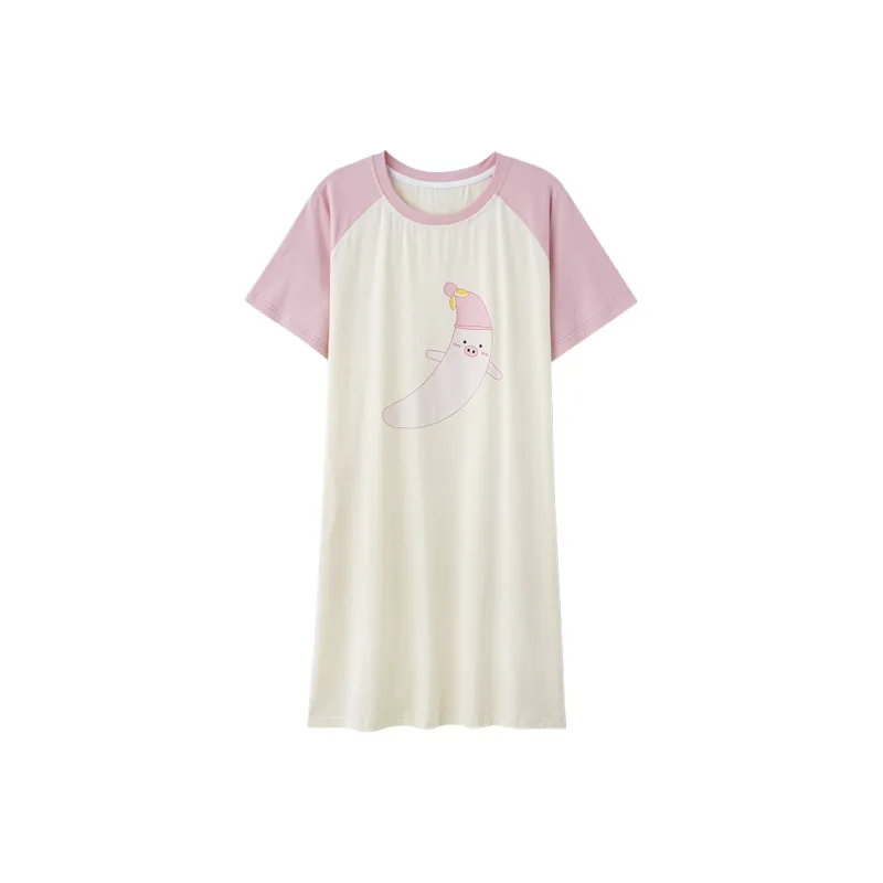 FENTENGCARE Nightgown Women's White-0