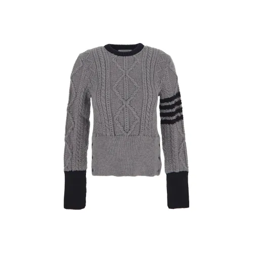 THOM BROWNE Signature 4 Bar Stripe Crewneck Pullover