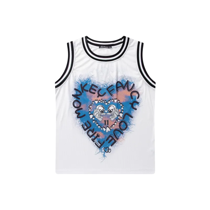 FireMonkey Basketball Jerseys Unisex White-0