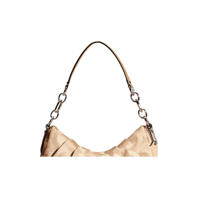 COACH Kristin Fabric Crescent Bag One Shoulder Handbags Large Size Women's Khaki-2