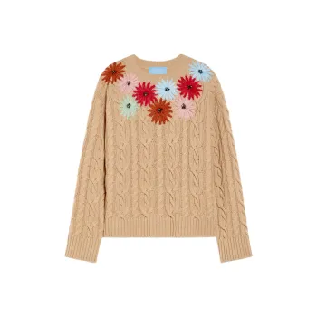 WEEKEND MaxMara Flower Embellished Crewneck Jumper