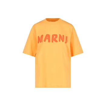 MARNI Drop Shoulder Sleeve T Shirt Women's Orange