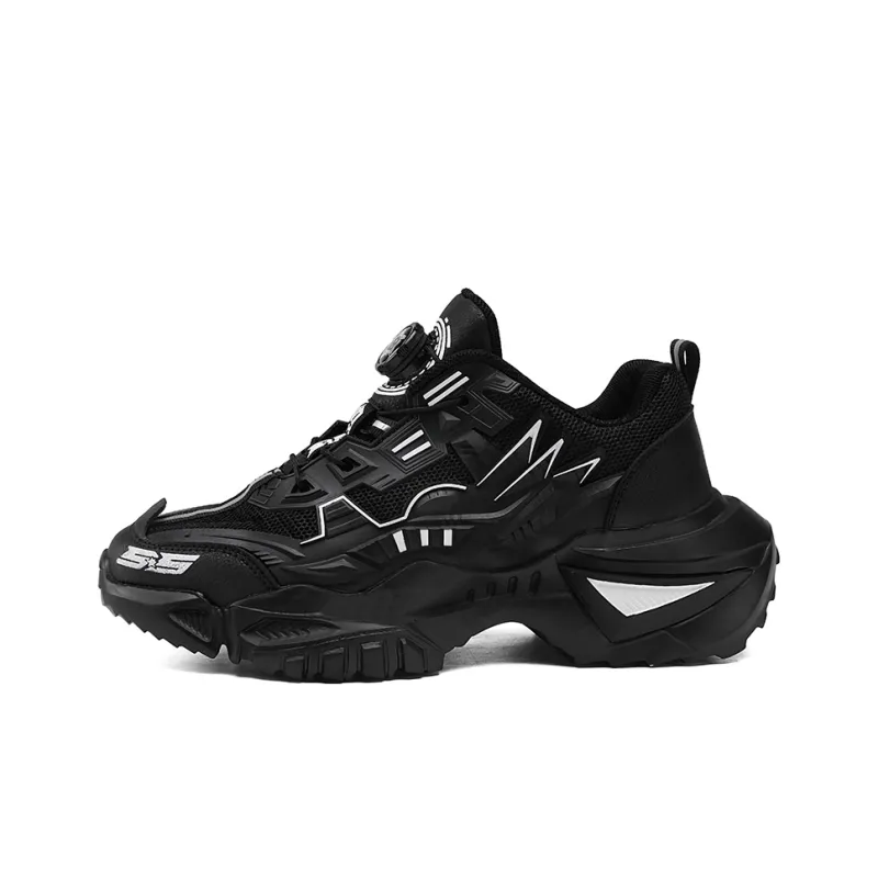 OFFER AITR Cushioning Slip Resistant Coverage Low Top Chunky Sneakers Men's Black-7