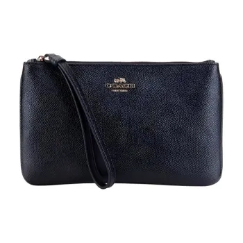 COACH Leather Wallets Clutches Women's Black