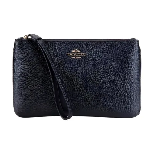 COACH Leather Wallets Clutches Women's Black