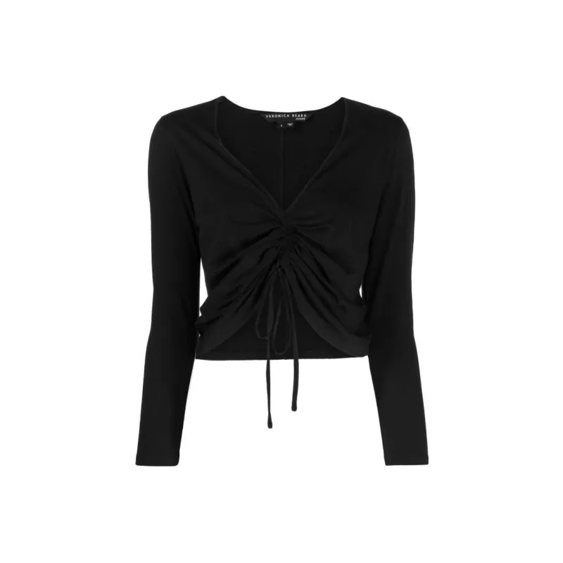 Veronica Beard Plunging V neck Gathered detail Top-0