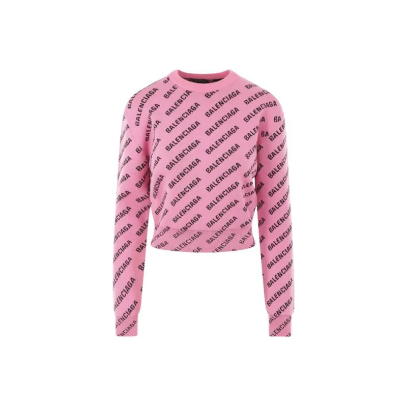 Balenciaga Allover Logo Knit Jumper-0