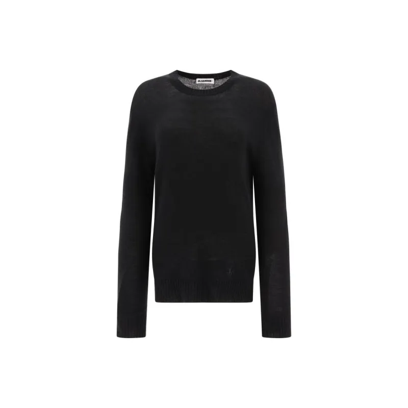 JIL SANDER + Logo Embroidered Crewneck Jumper-0