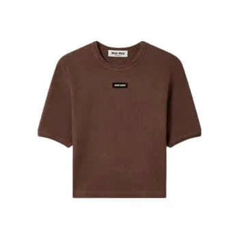 MIU MIU SS25 Crop Tops Women's Cocoa Brown