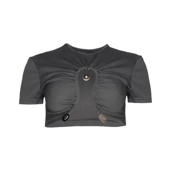 CHRISTOPHER ESBER Gathered Cropped Cut-out Top