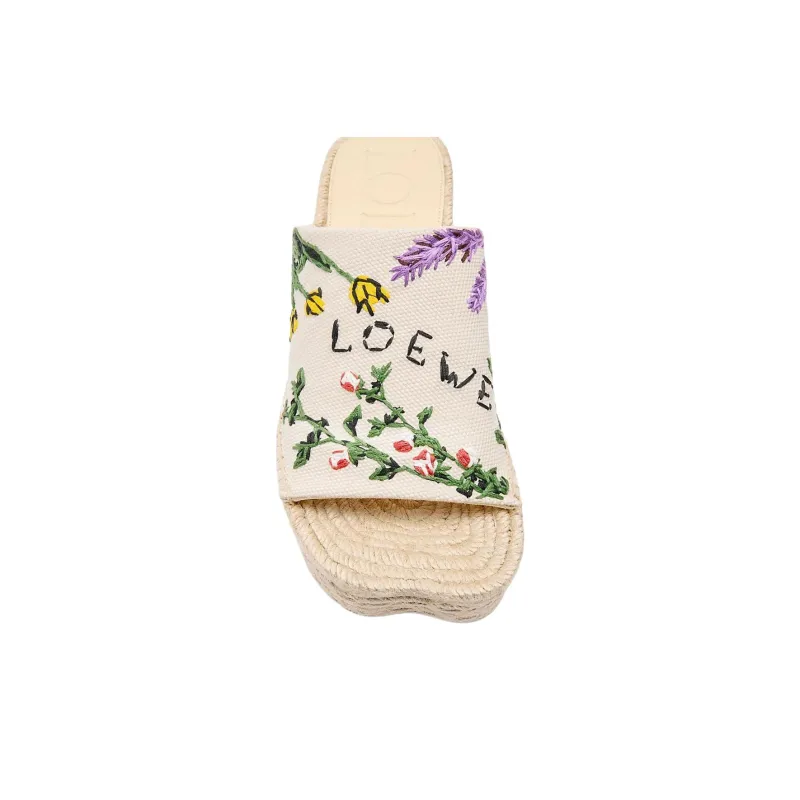 LOEWE Petal Slide Slippers 8cm Women's Beige-3
