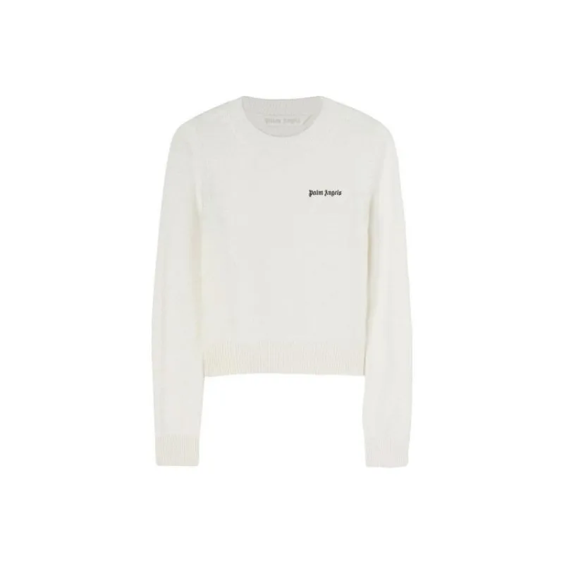 PALM ANGELS Classic Logo Sweater White-0