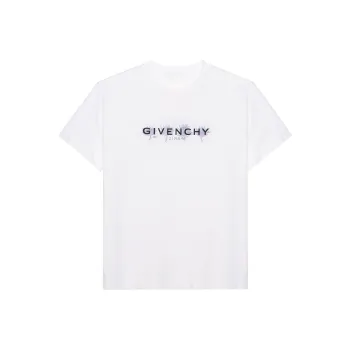 GIVENCHY Letter Logo Print Casual Crew Neck Short Sleeved T Shirt T Shirt Women's White