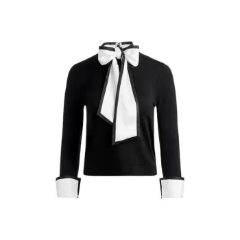 ALICE+OLIVIA Justina Pussy-bow Jumper