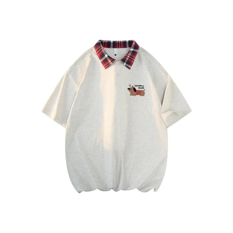 COMGM T Shirt Unisex Apricot Red Plaid-0