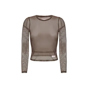 Alexander Wang Long Sleeve Lingerie Top