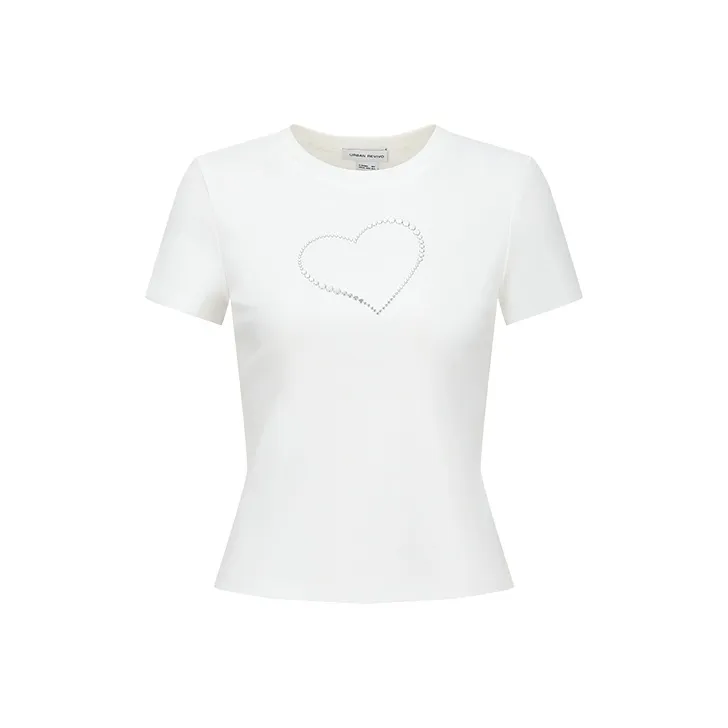 URBAN REVIVO T Shirt Women's Raw White-0