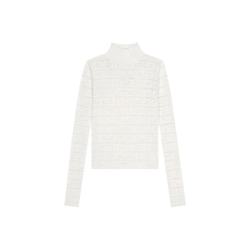 Givenchy Lace Monogram Stretch Sweater 'Bright Pink'-0