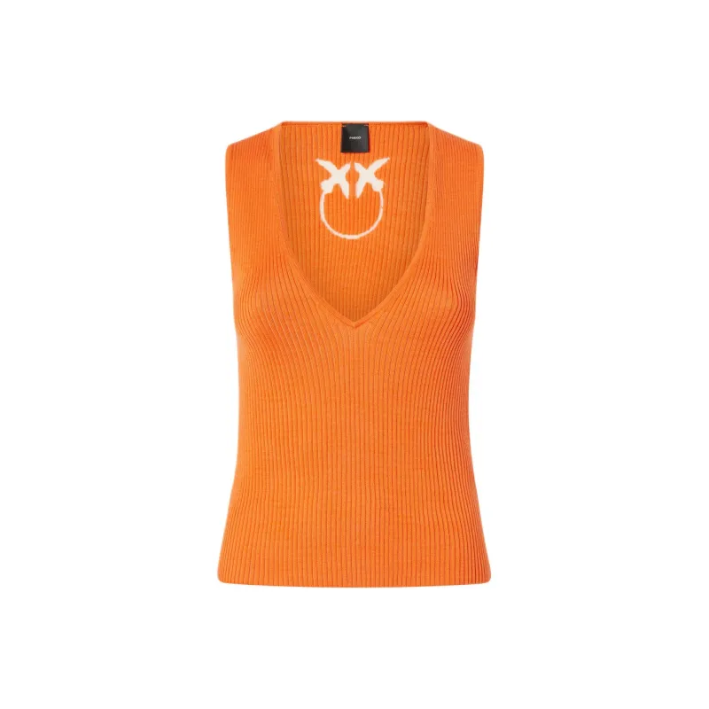 PINKO Ribbed Sleeveless Top-0