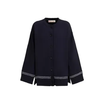 MARNI Kimono Sleeve Wool Cardigan 'Light Navy'