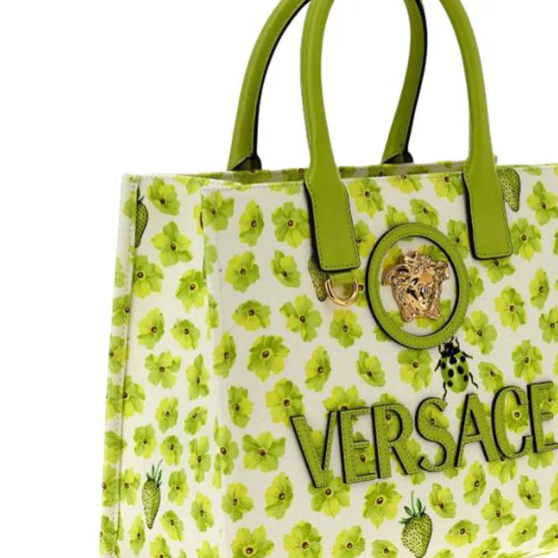 FANSIZHE La Medusa Cotton Handbag Women's Green-2