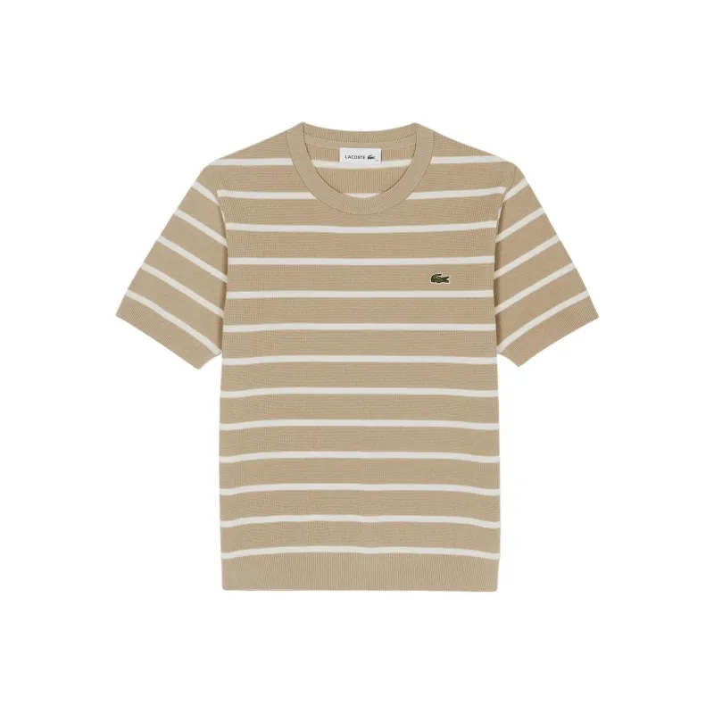 LACOSTE T Shirt Women's Brown White-0