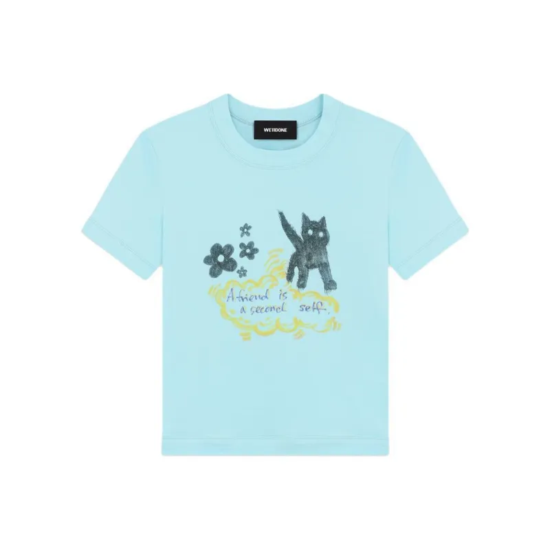 WE11DONE Illustration style Print T shirt-0