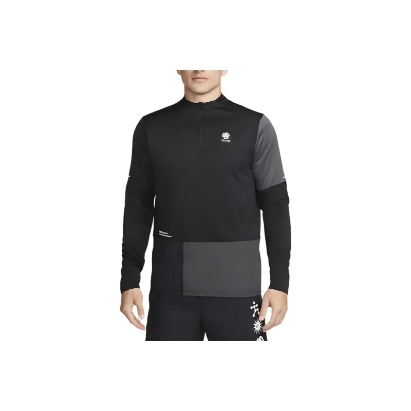 Nike Dri-FIT Wild Run Element 1/2-Zip Graphic Running Top Workout Clothing Men's Black-0