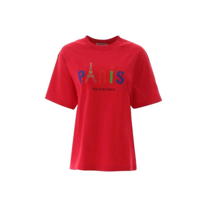 Balenciaga T-Shirt Women's Red Regular Fit-0
