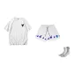 Snowmelt Shorts-White+White Short-Sleeved (Random Style)+Comes with Random Sports Socks